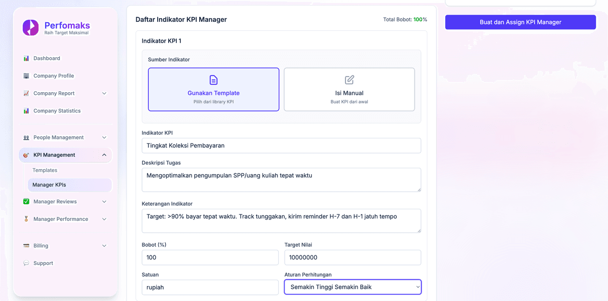 Pengelolaan KPI Karyawan - View 3