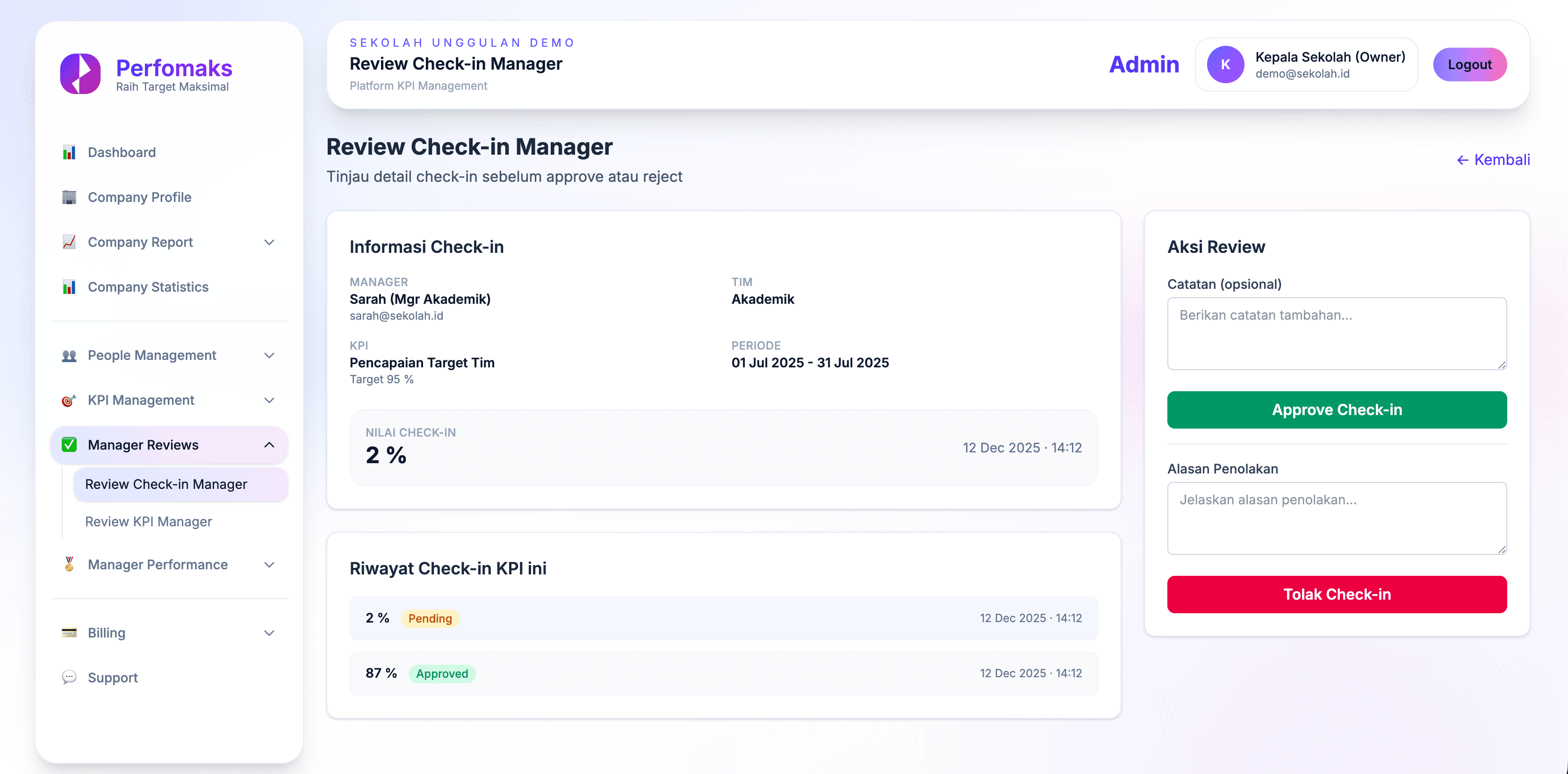 Review & Approval Workflow - Main View